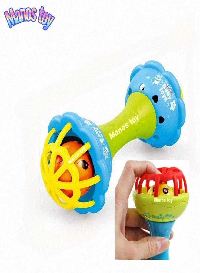 Manos Baby Stimulating Rattle Balls, Soft, Funny Toys, Set of 2 - Image 2